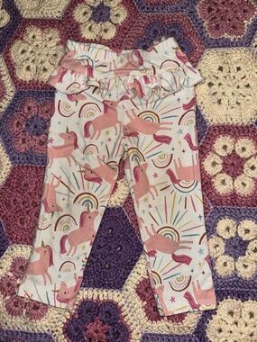 Garanimals Pink Unicorn Print Ruffle Waist Leggings